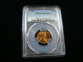 1964 Lincoln Cent PCGS Graded PR67RD #47866494