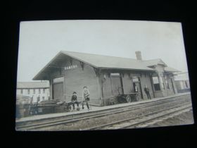 1908 Ramona Kansas Train Depot Original Real Photo Postcard