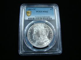 1882-CC Morgan Silver Dollar PCGS Graded MS62 #44895080