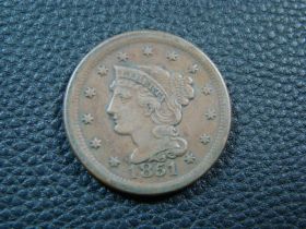 1851 Braided Hair Large Cent XF 10322