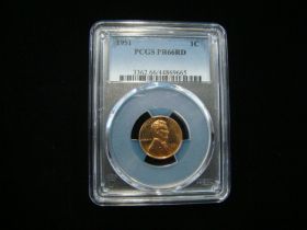 1951 Lincoln Cent PCGS Graded PR66RD #44869665