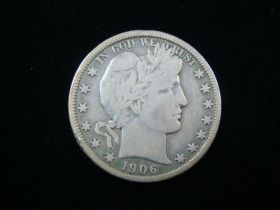 1906-D Barber Silver Half Dollar Fine+ 10620