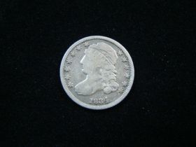 1834 Capped Bust Silver Dime Large 4 VG+ 80324