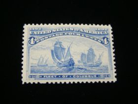U.S. Scott #233 Mint Never Hinged Fleet Of Columbus