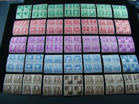 U.S. Scott #859-893 Set Blocks Of 4 Mint Never Hinged Famous Americans