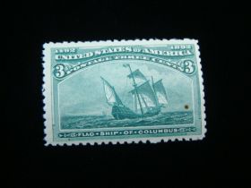 U.S. Scott #232 Mint Never Hinged Santa Maria Flagship Of Columbus 02