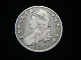1830 Capped Bust Silver Half Dollar Small 0 Fine 10402