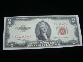 1953B $2 United States Note Gem Uncirculated KL#1623 A73166546A Smith-Dillon
