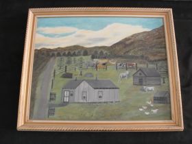 "Wyoming Homestead" by Elsie Miller (1916-1988) Oil on Canvas