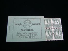 Sweden Scott #78a Complete Booklet 2 Panes Mint Never Hinged