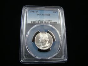 1947-D Washington Silver Quarter PCGS Graded MS65 #47778444