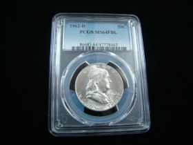 1962-D Franklin Silver Half Dollar PCGS Graded MS64FBL #47778463