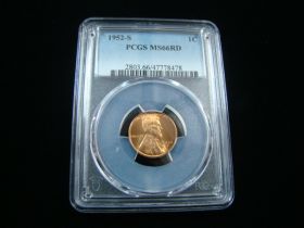 1952-S Lincoln Cent PCGS Graded MS66RD #47778478