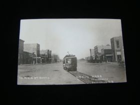 1913 Lakin Kansas Main Street North & Trolley Real Photo Postcard