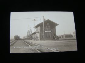 1913 Lakin Kansas Railroad Depot Real Photo Postcard