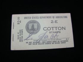 U.S. Department of Agriculture 2-E Cotton Stamps $2.00 Complete Booklet MNH