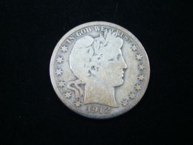 1912-S Barber Silver Half Dollar VG 100324