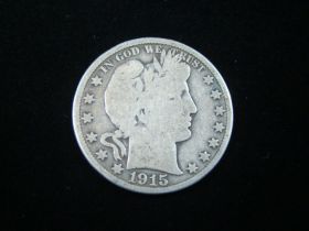 1915-S Barber Silver Half Dollar VG 110324
