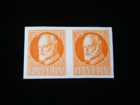 Germany Bavaria Scott #164a Imperf Pair W/O Overprint Mint Never Hinged