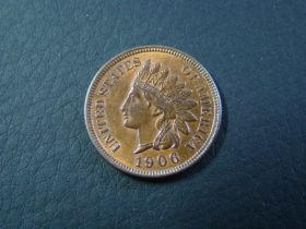 1906 Indian Head Cent Uncirculated RB Lightly Cleaned 40417