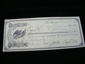 1890 Payment Receipt To Wells Fargo San Francisco Signed By Assayer Johnn Taylor