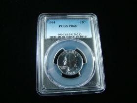 1964 Washington Silver Quarter PCGS Graded PR68 PCGS#39150555